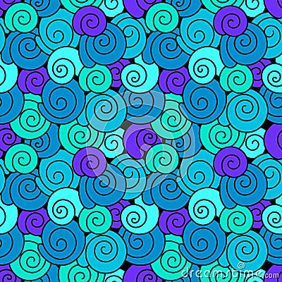Seamless pattern with seashells. Abstract vector illustration with shells. Vector Illustration